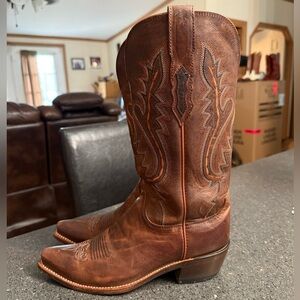 Lucchese Madras Peanut Brittle Goat Leather western Cowboy boots size 6.5B Women